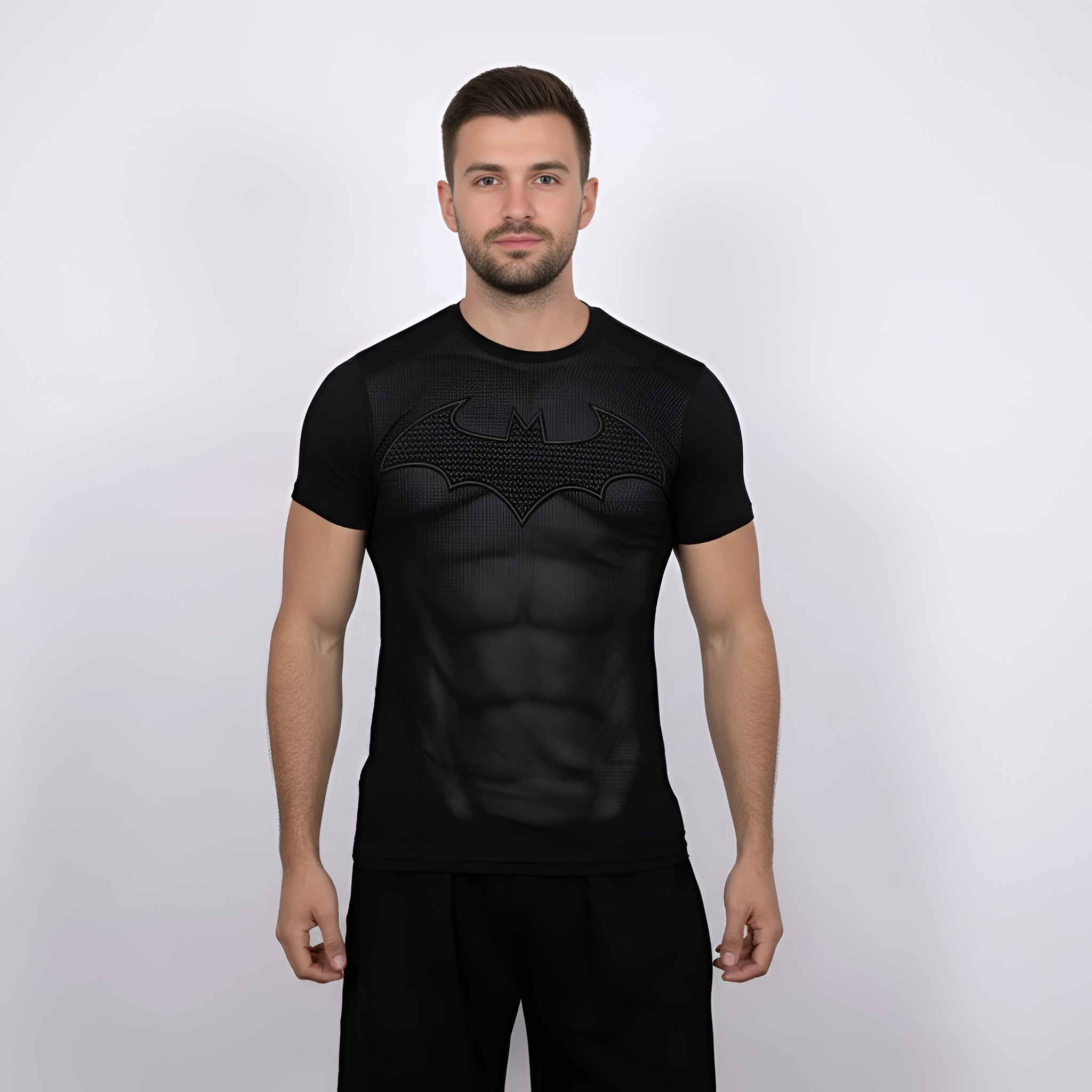 Superhero Design Compression Shirt Set For Gym And Training