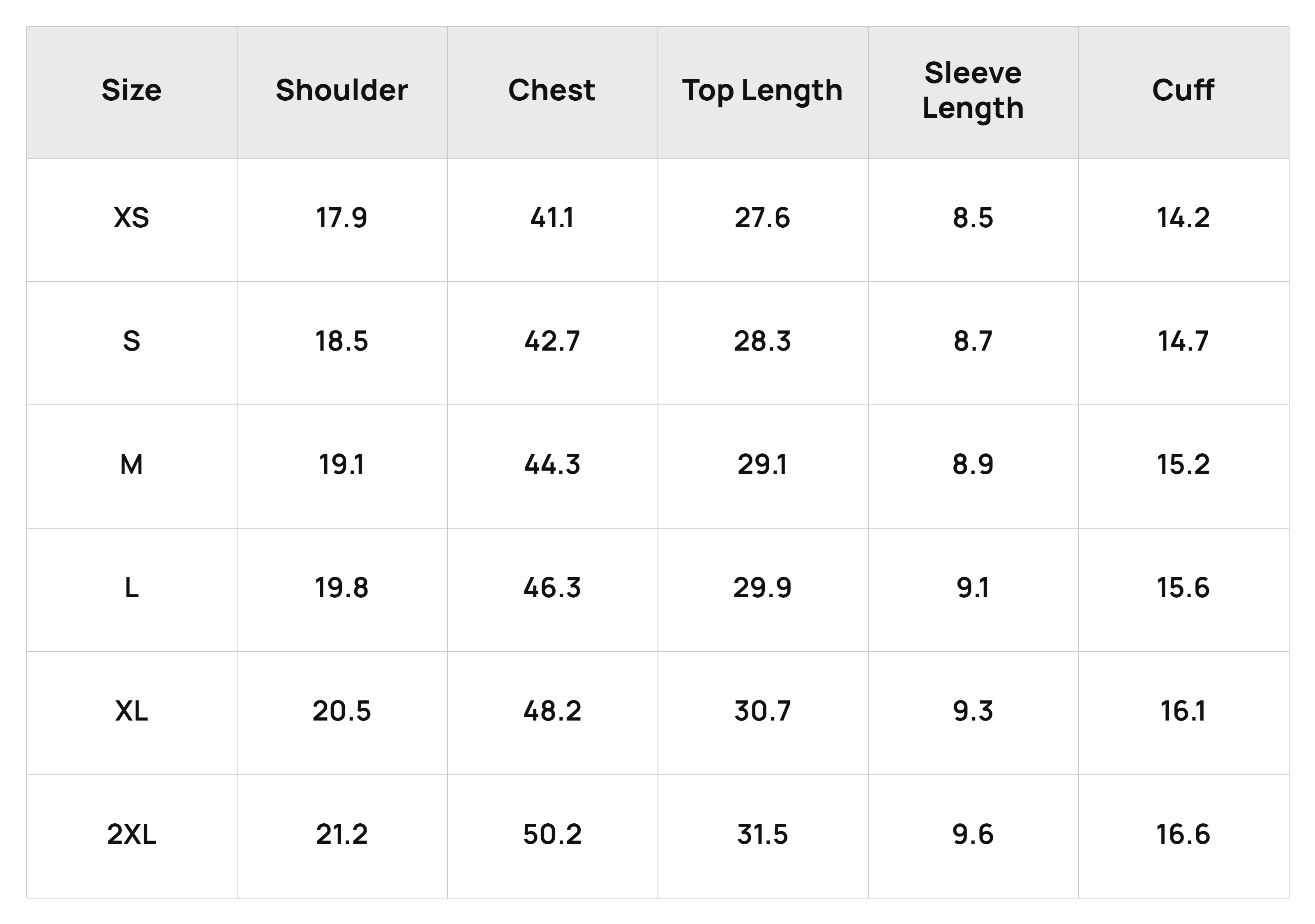 Size Chart