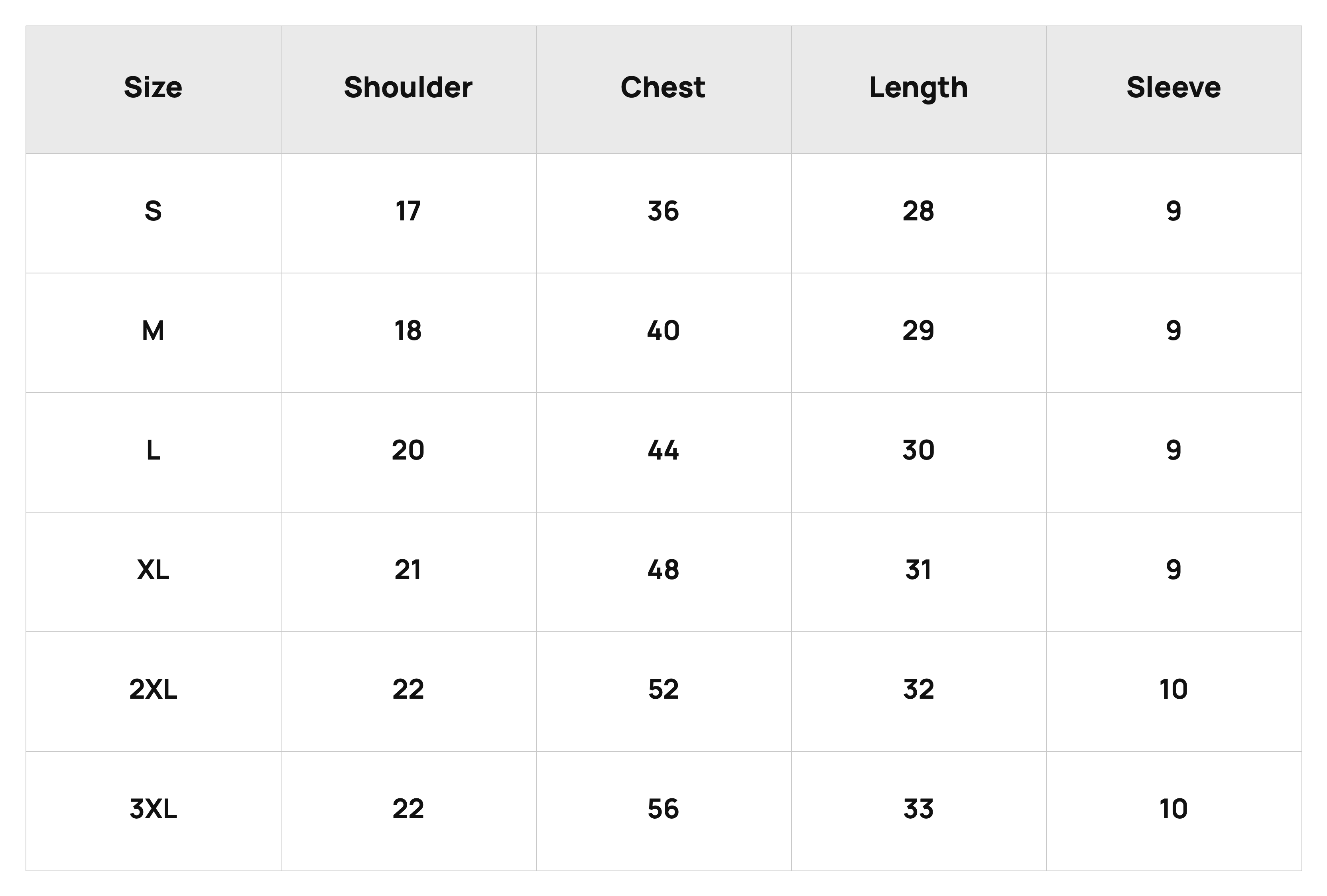 Size Chart