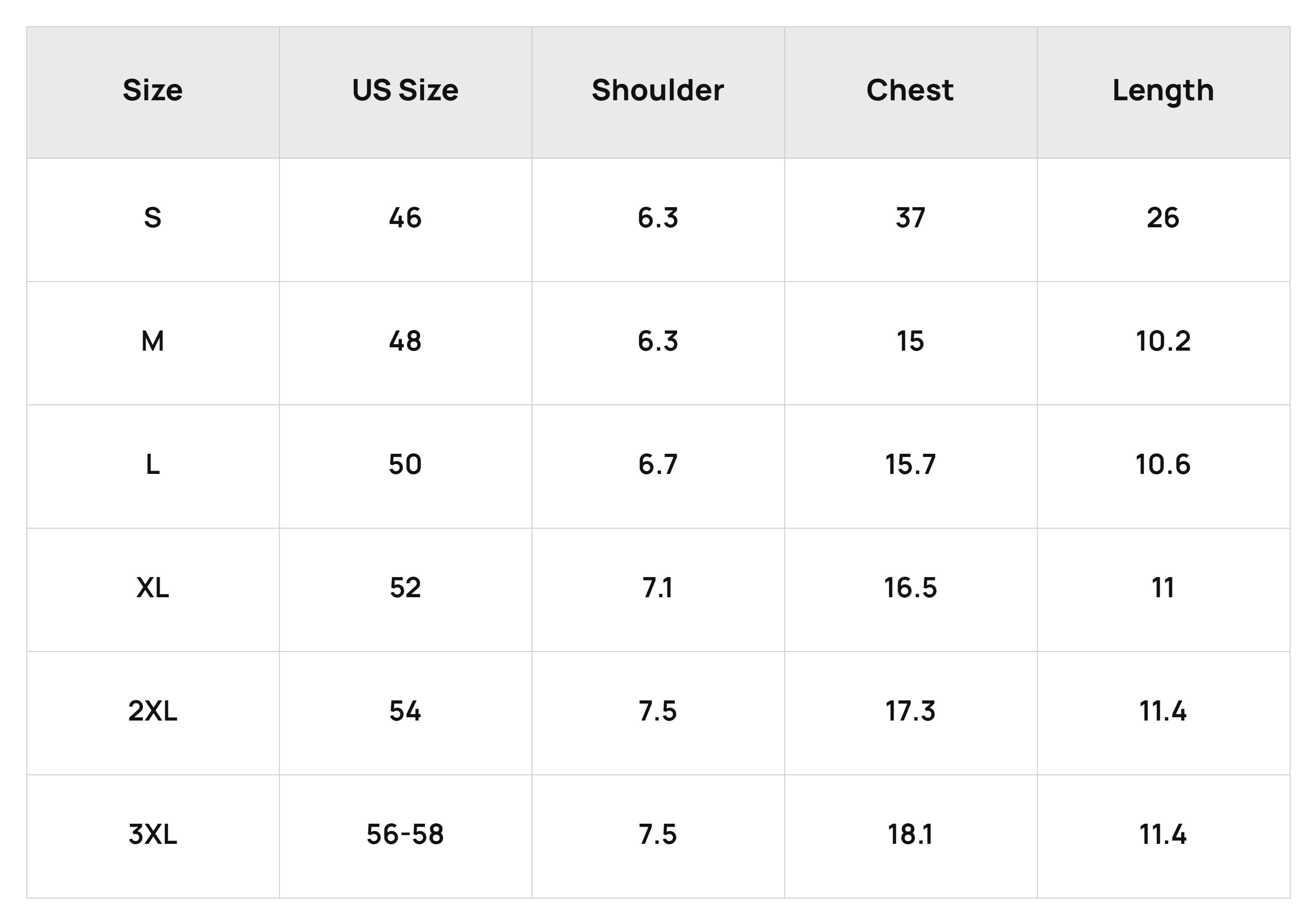 Size Chart