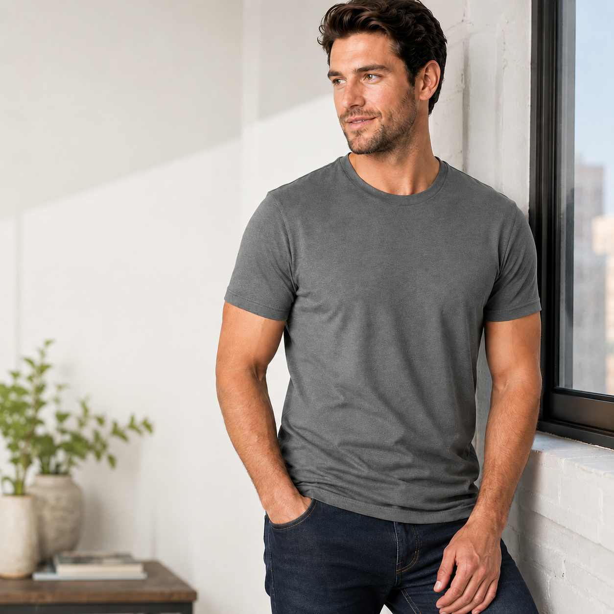 Short Sleeve Crew Style T Shirts For Men