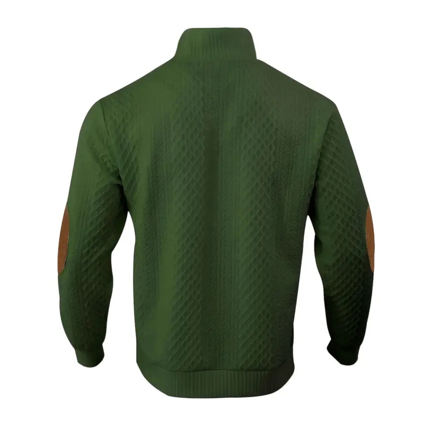 Textured Henley Long Sleeve Button Up Sweater With Stand Collar For Men