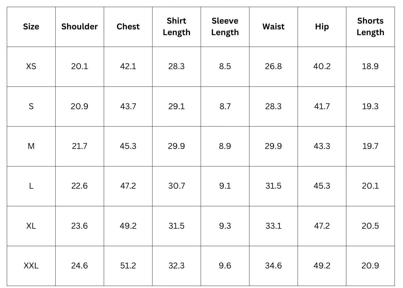 Size Chart
