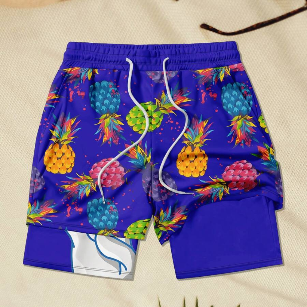Soft Double Layer Quick Dry Beach Shorts For Men
