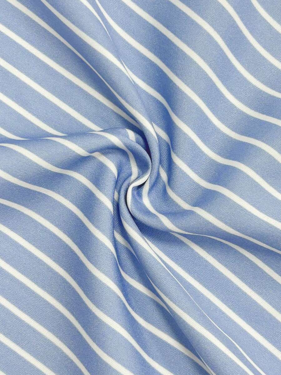 Manfinity Dauomo Men's Striped Minimalist Casual Long Sleeve Shirt - Blue - View 5