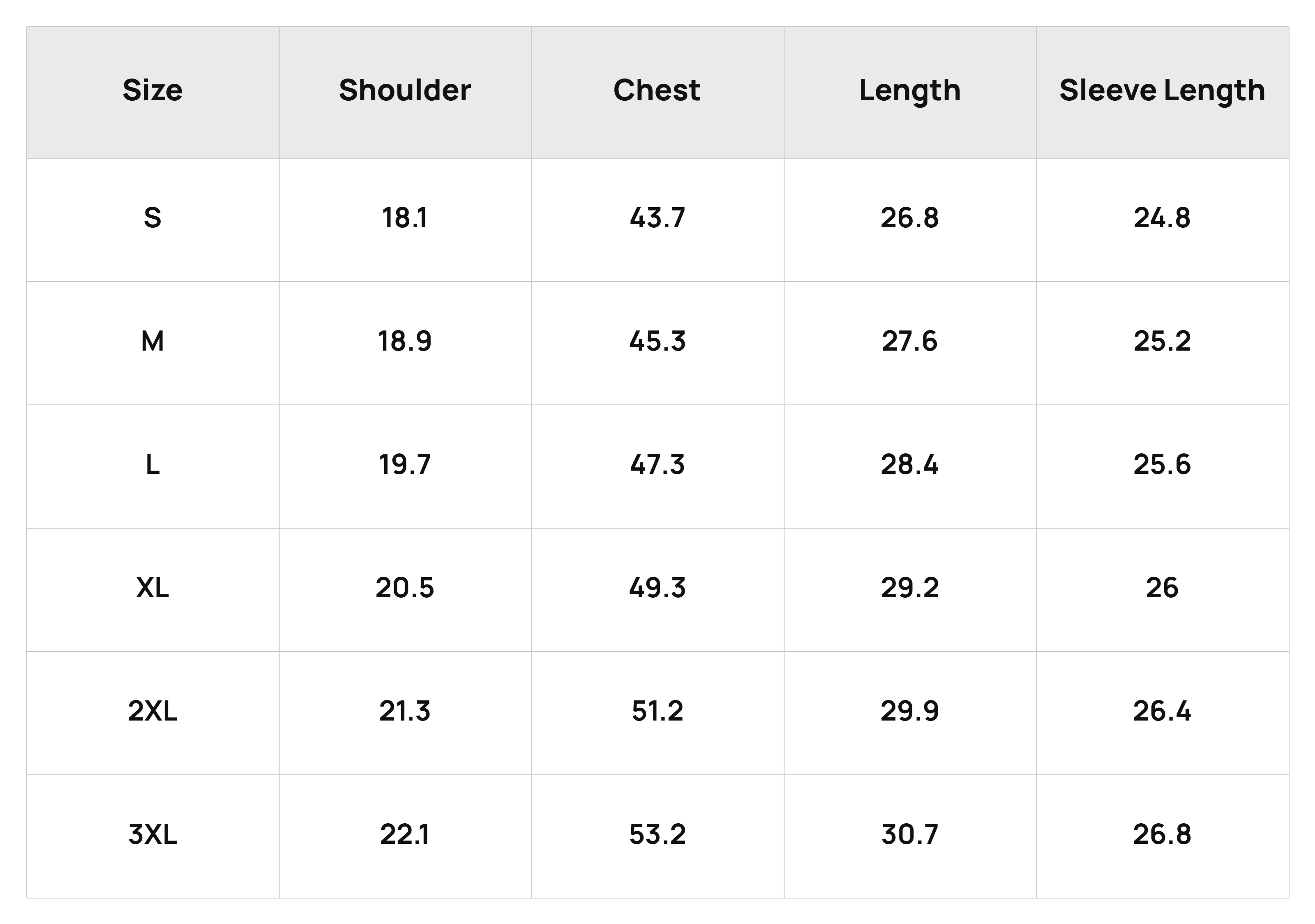 Size Chart
