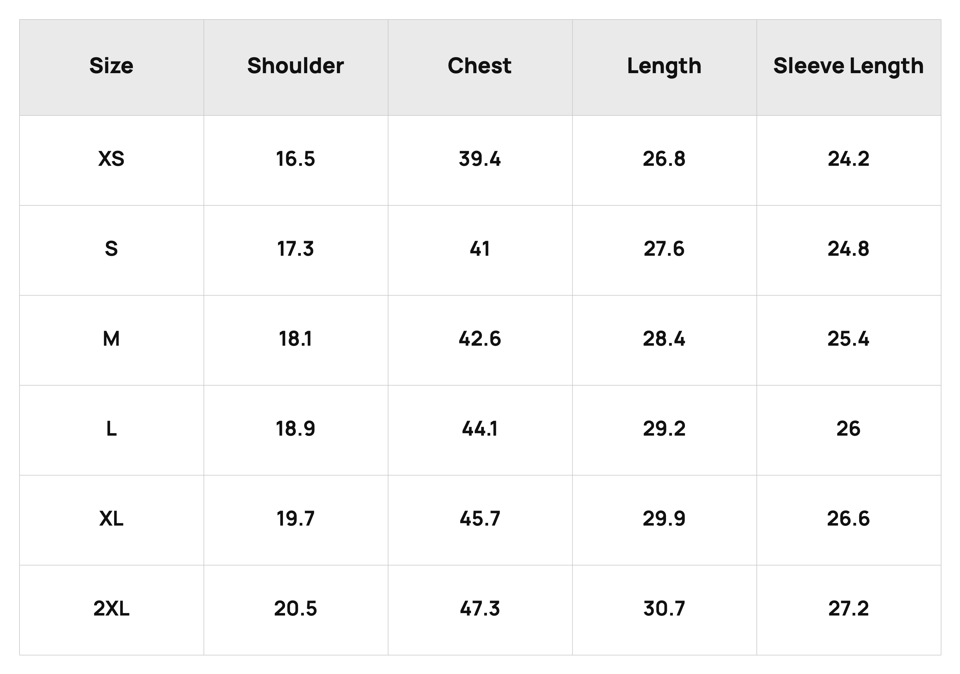 Size Chart