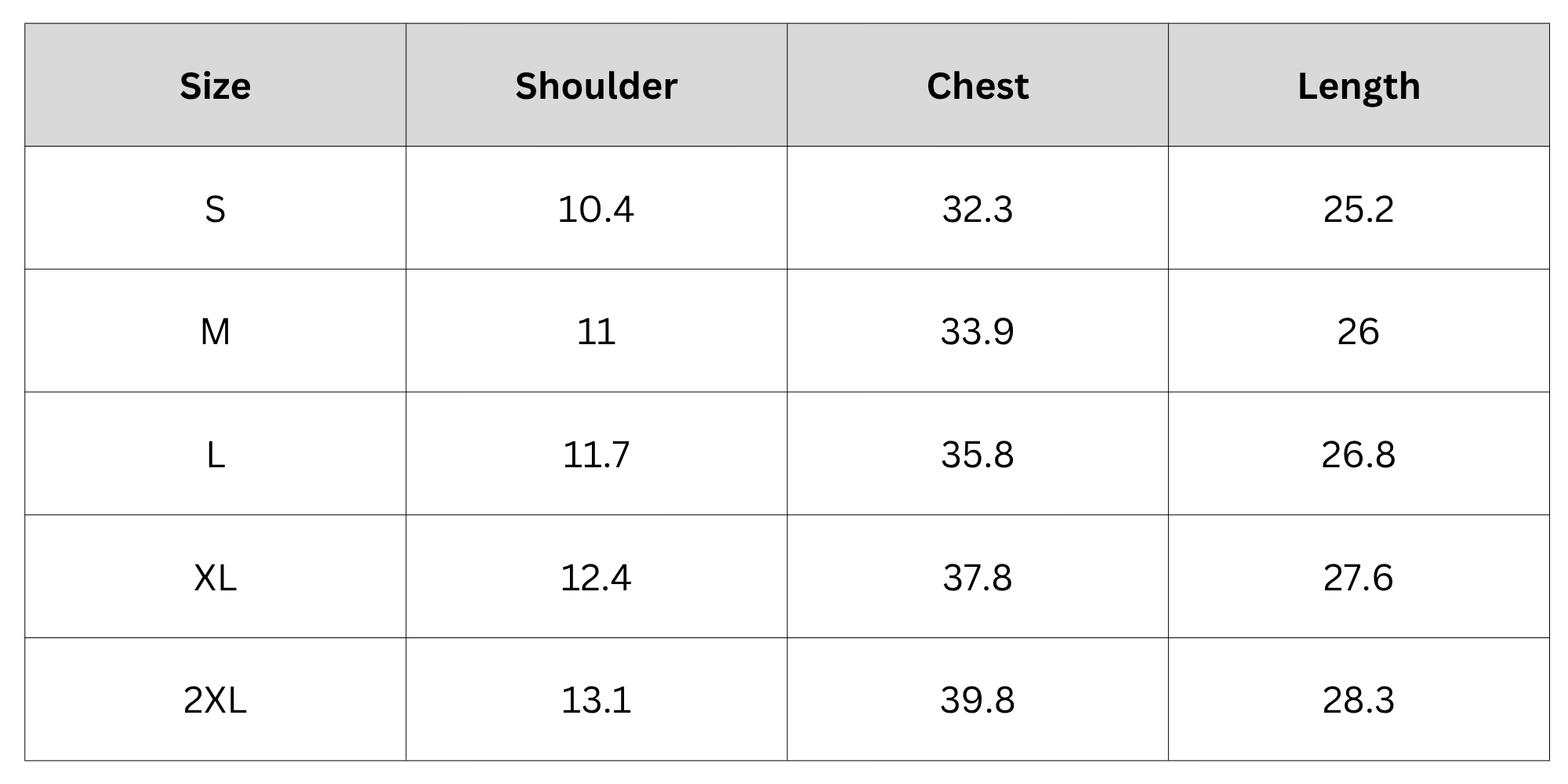 Size Chart