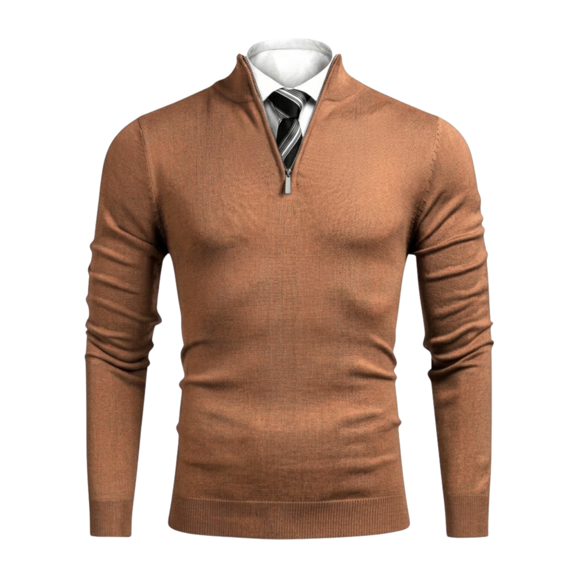 Slim Fit Quarter Zip Knit Pullover