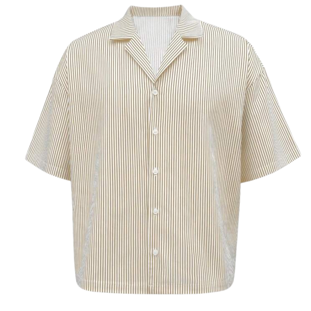 Striped Minimalist Casual Long Sleeve Button Up Shirt For Men