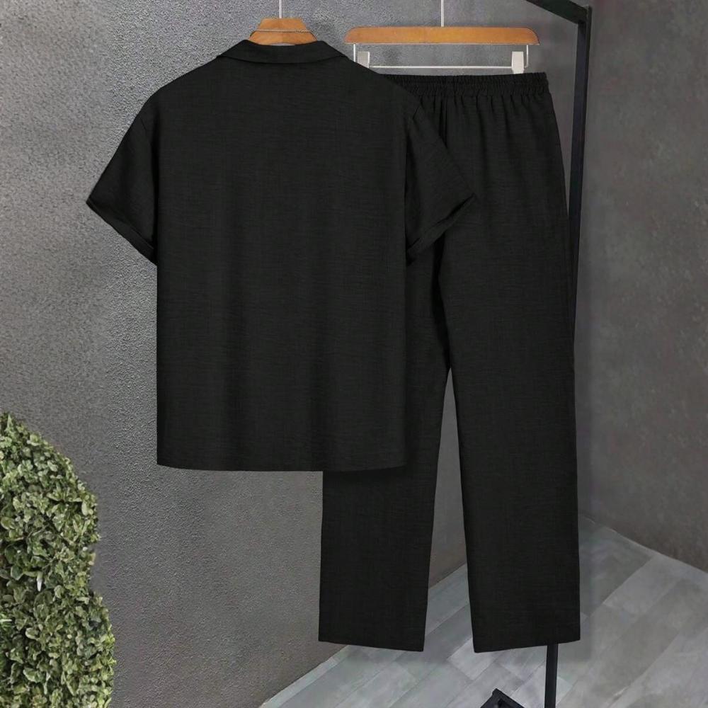 Short Sleeve Shirt And Long Pants Set For Men