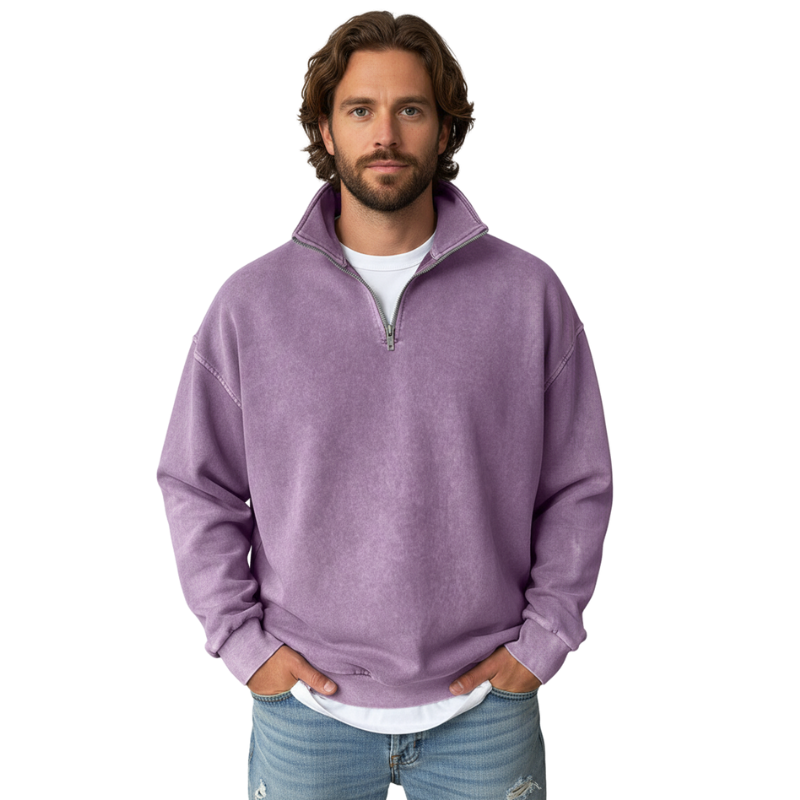 Long Sleeve Half Zip Sweatshirt For Men