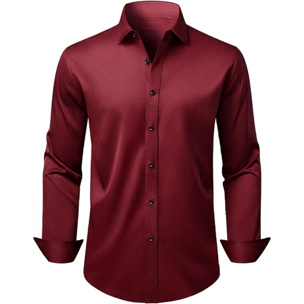 Sleeve And Stretch Wrinkle Dress Shirt Long Sleeve For Men