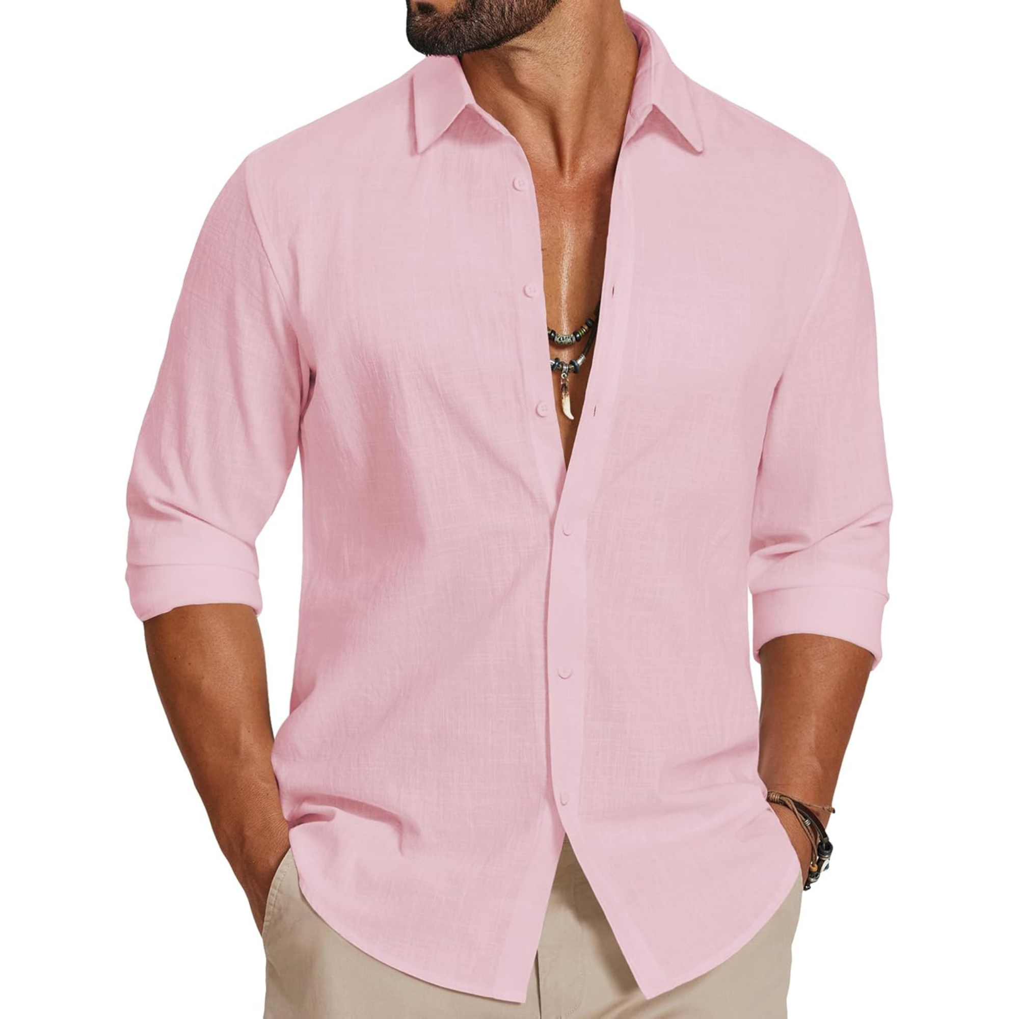 Long Sleeve Casual Linen Cotton Shirt