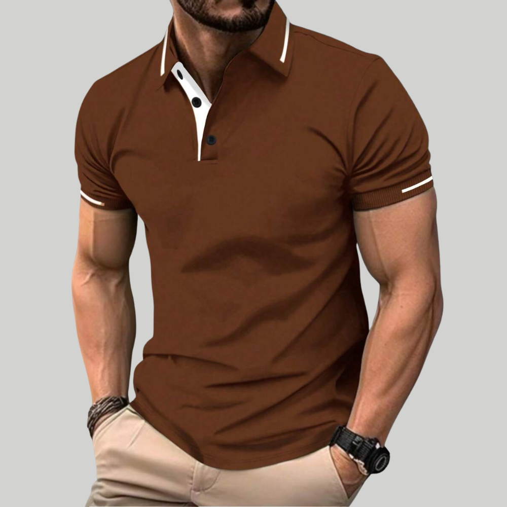 Solid Color Short Sleeve Casual Polo Shirt