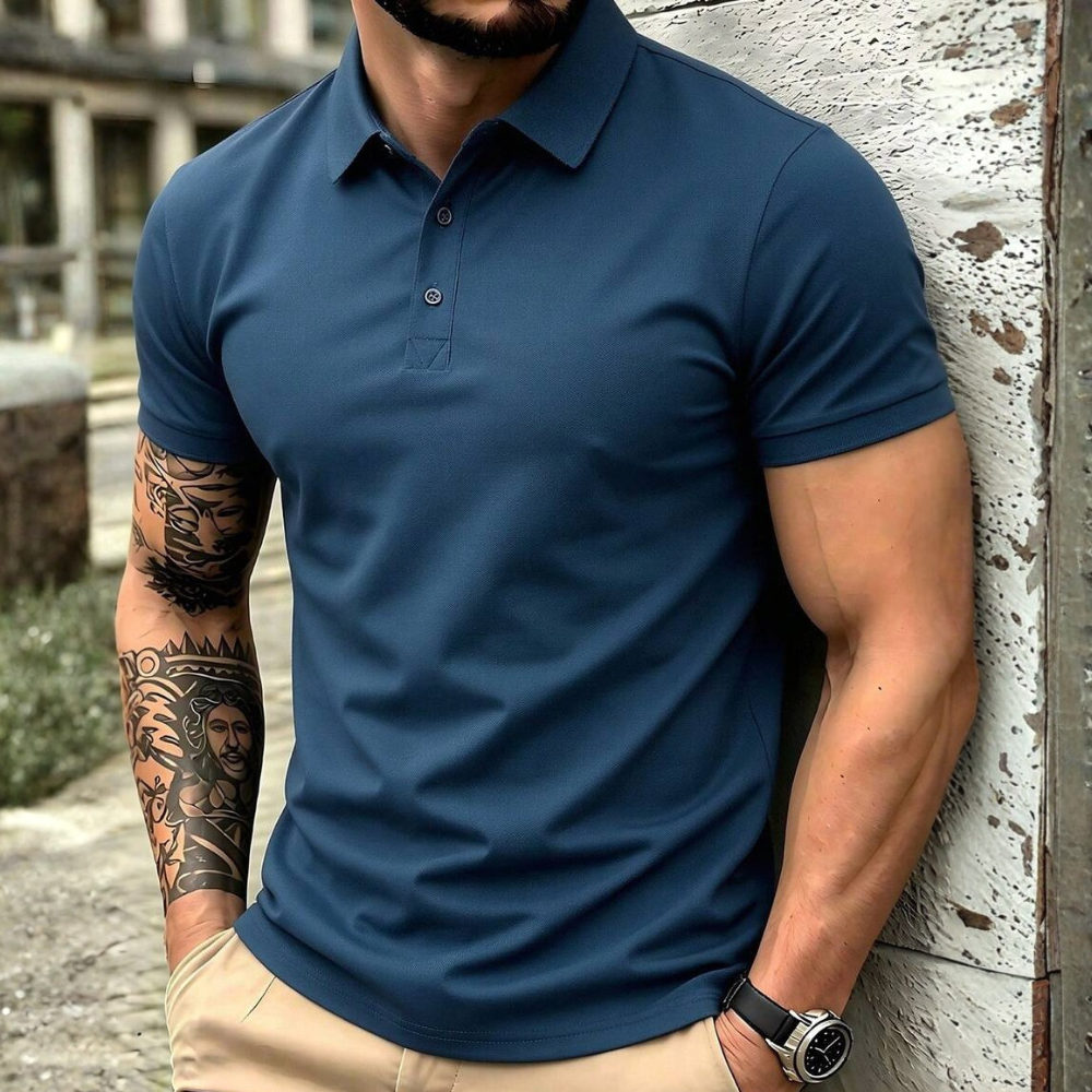 Casual Slim Fit Polo Shirt Short Sleeve