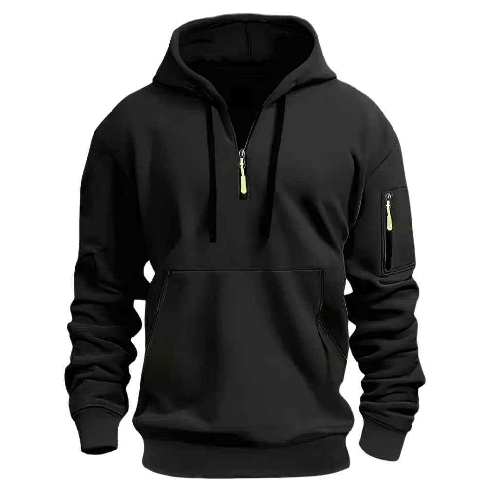 Casual Half Zip Winter Hoodie For Men