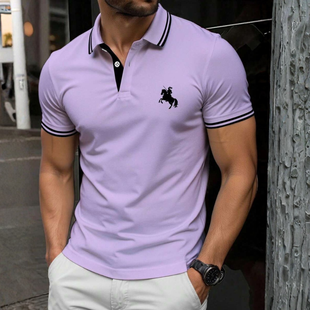 Horse Printed Casual Golf Shirt For Men