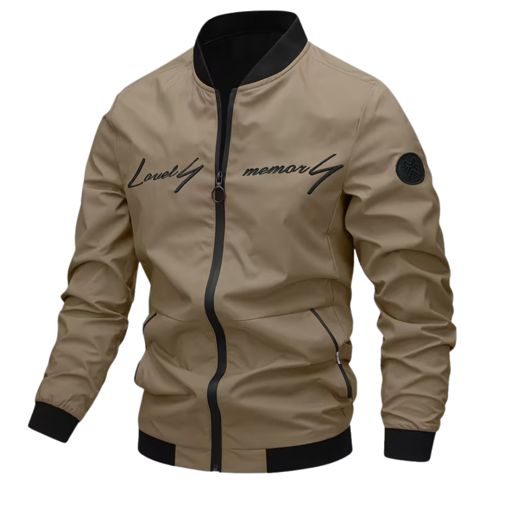 Letter Embroidered Bomber Jacket For Men