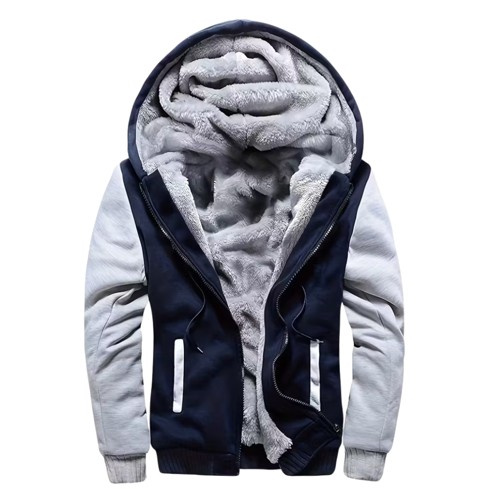 Warm Fleece Hooded Jacket For Men