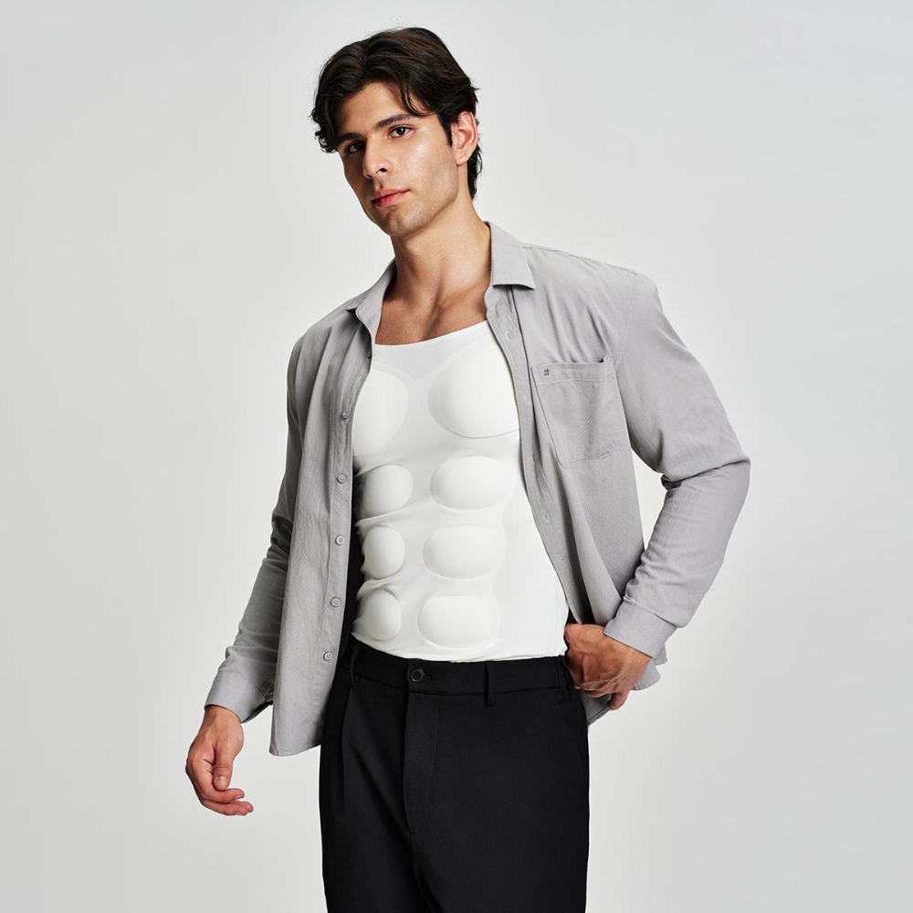 Invisible Seamless Muscle Enhancing T Shirt With Removable Pads