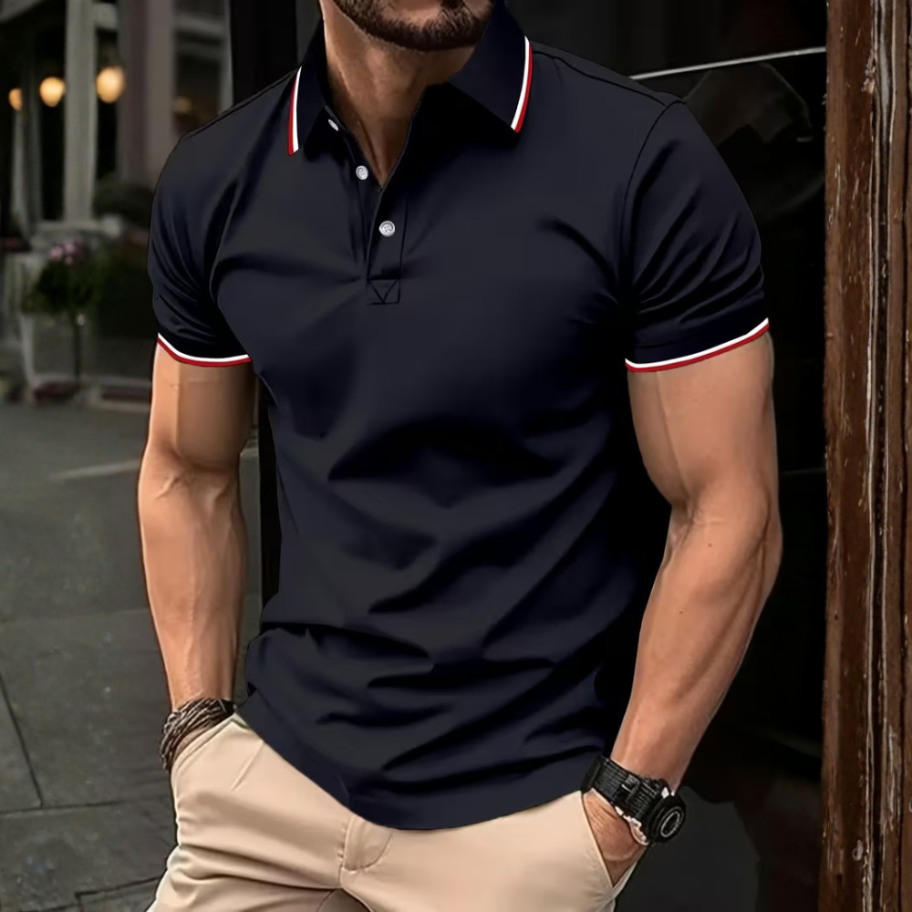 Classic Button Up Collar Polo Shirt For Business Casual Wear For Men