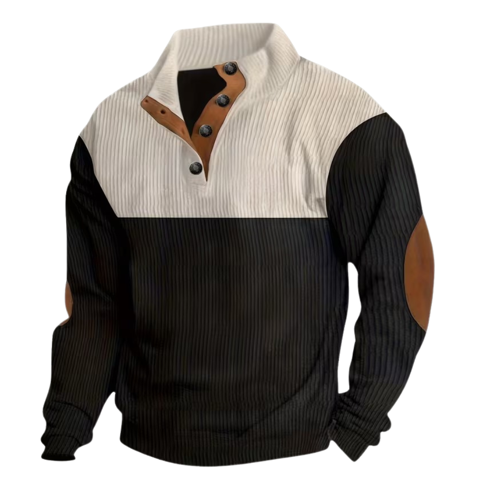 Stylish Contrast Color Long Sleeve Shirt For Men