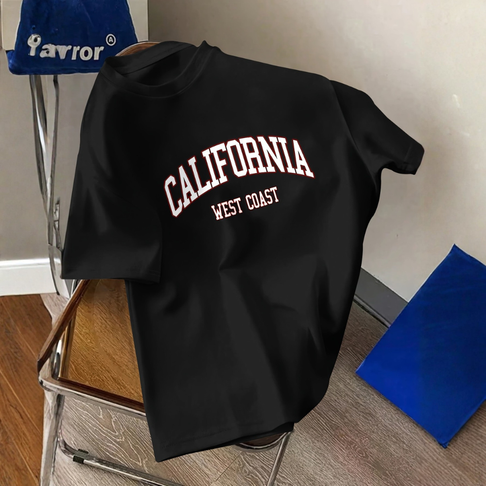 California West Coast Printed Casual Short Sleeve T Shirt For Men