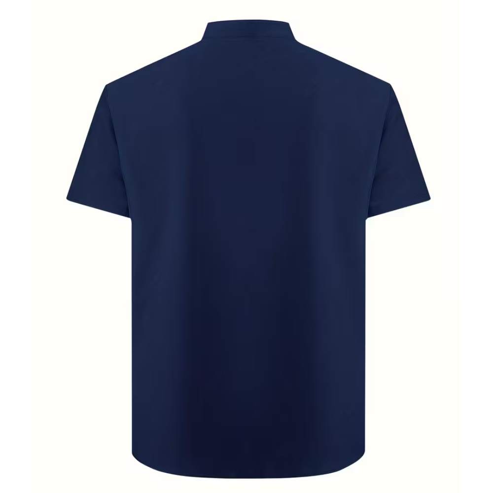 Short Sleeve Lapel Shirt With Button Detail Non Iron Finish For Men