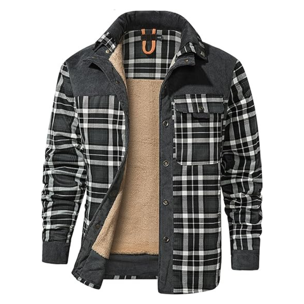 Flannel Plaid Lined Patterned Hooded Jacket