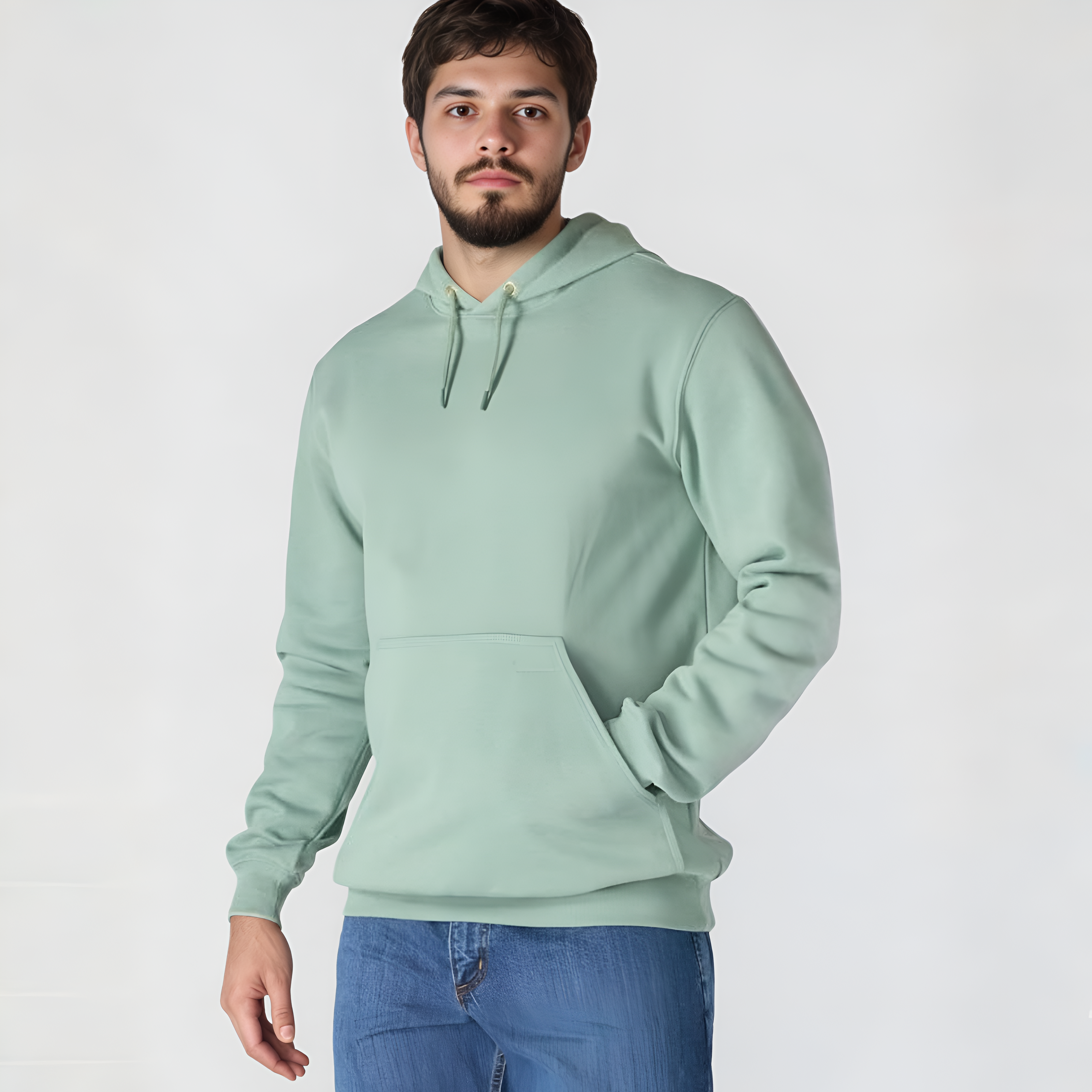 Midweight Pullover Hoodie with Graphic Logo Sleeve