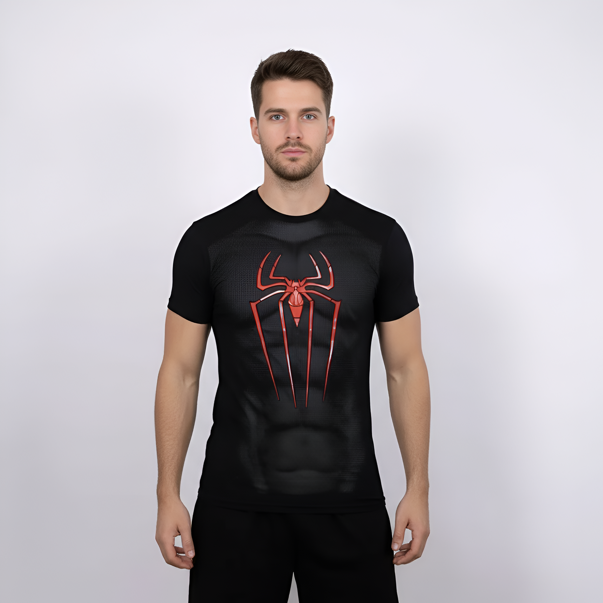 Superhero Design Compression Shirt Set For Gym And Training