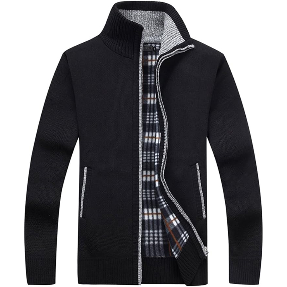 Full Zip Knit Cardigan With Pockets