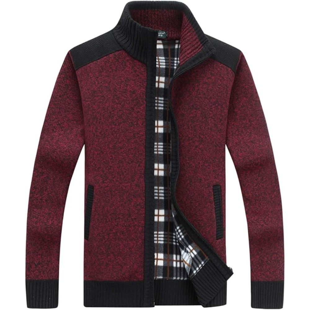 Full Zip Knit Cardigan With Pockets