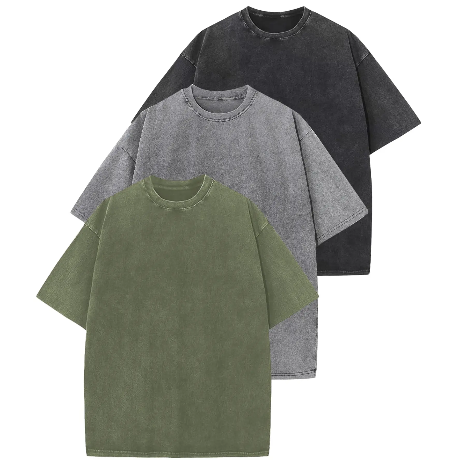 Pack Of 3 Oversized Loose Short Sleeve Summer Tshirts