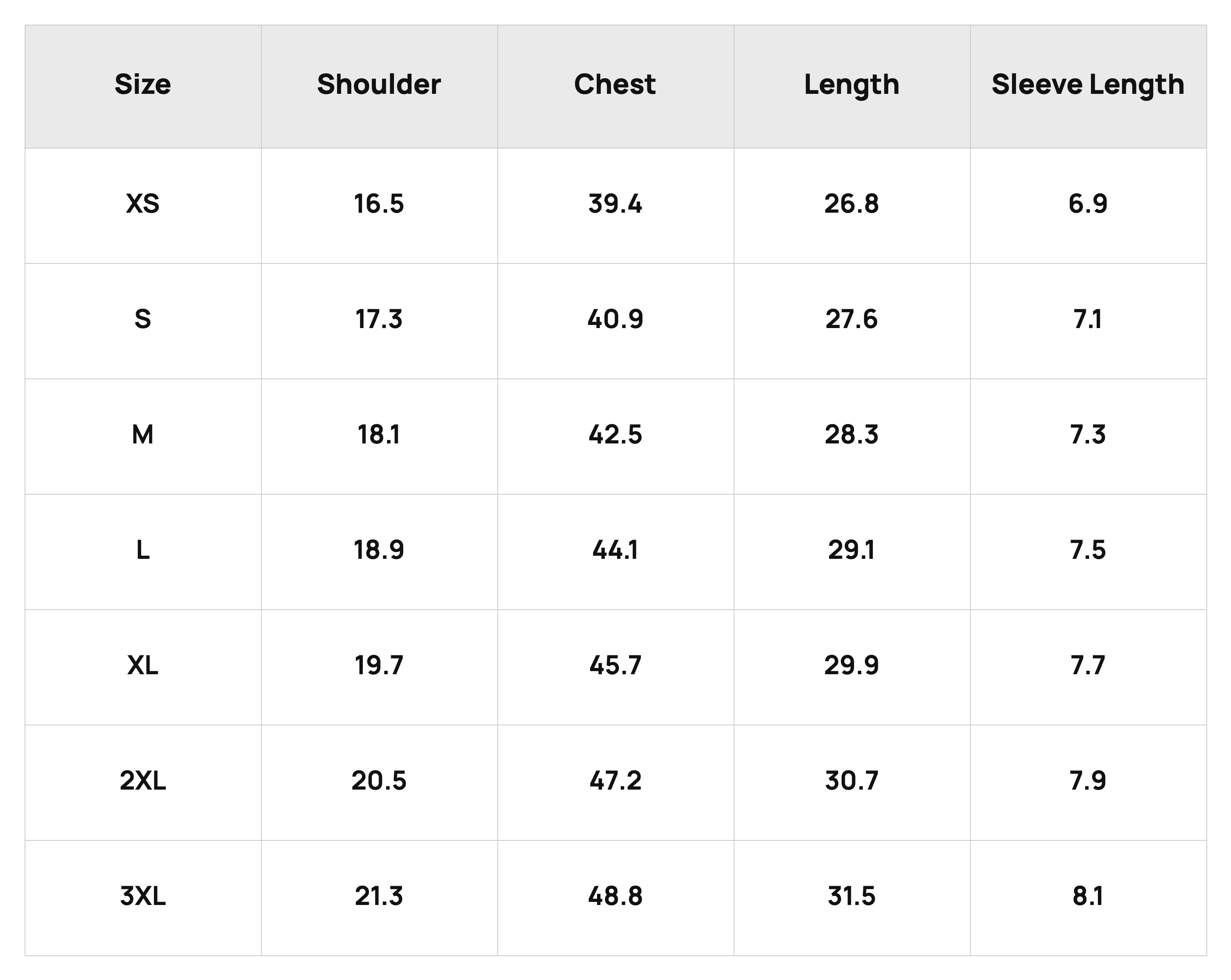 Size Chart