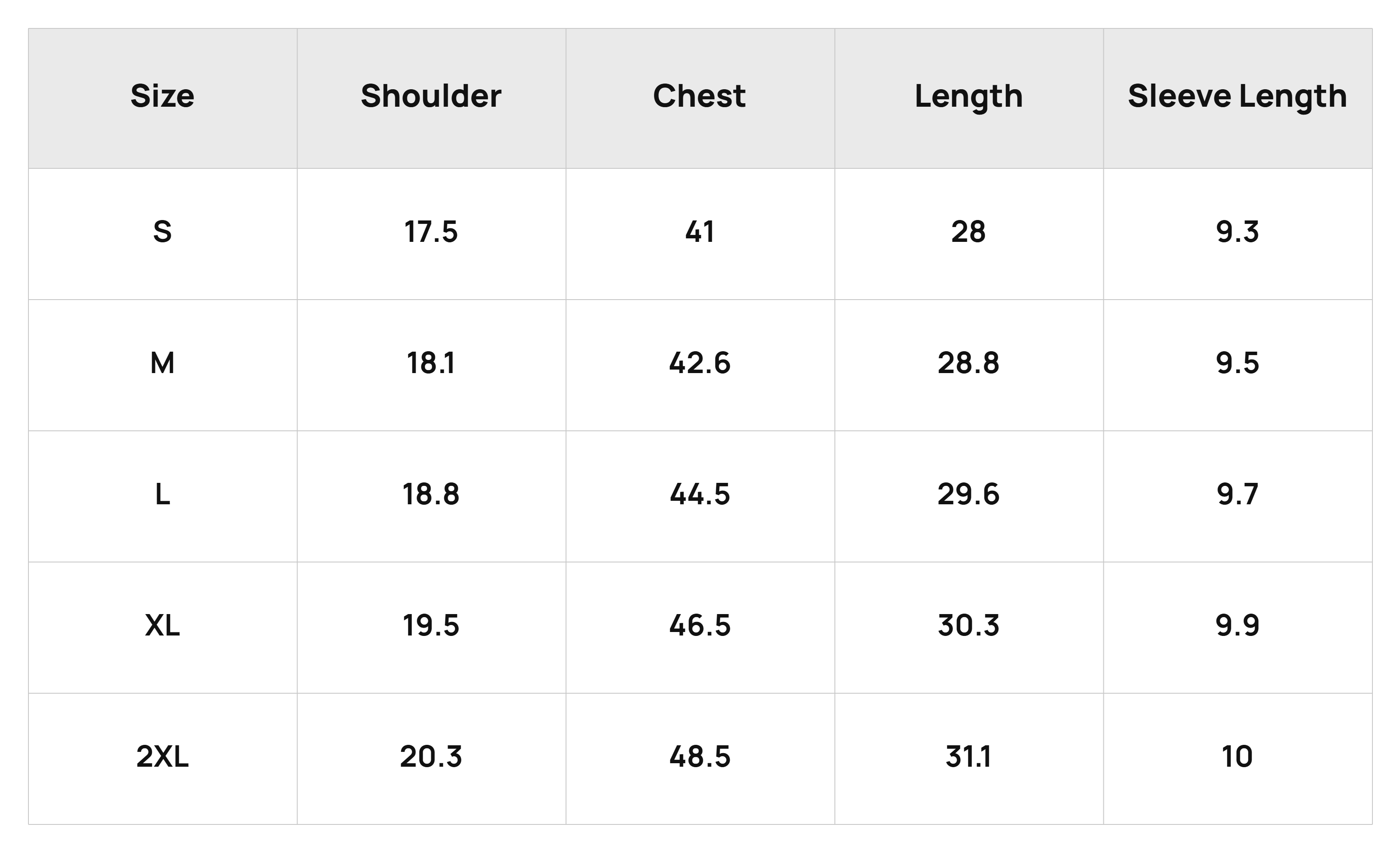 Size Chart