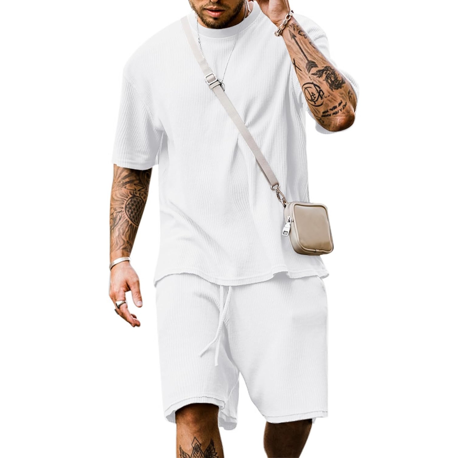 Casual Summer Shorts And Shirt Set For Men