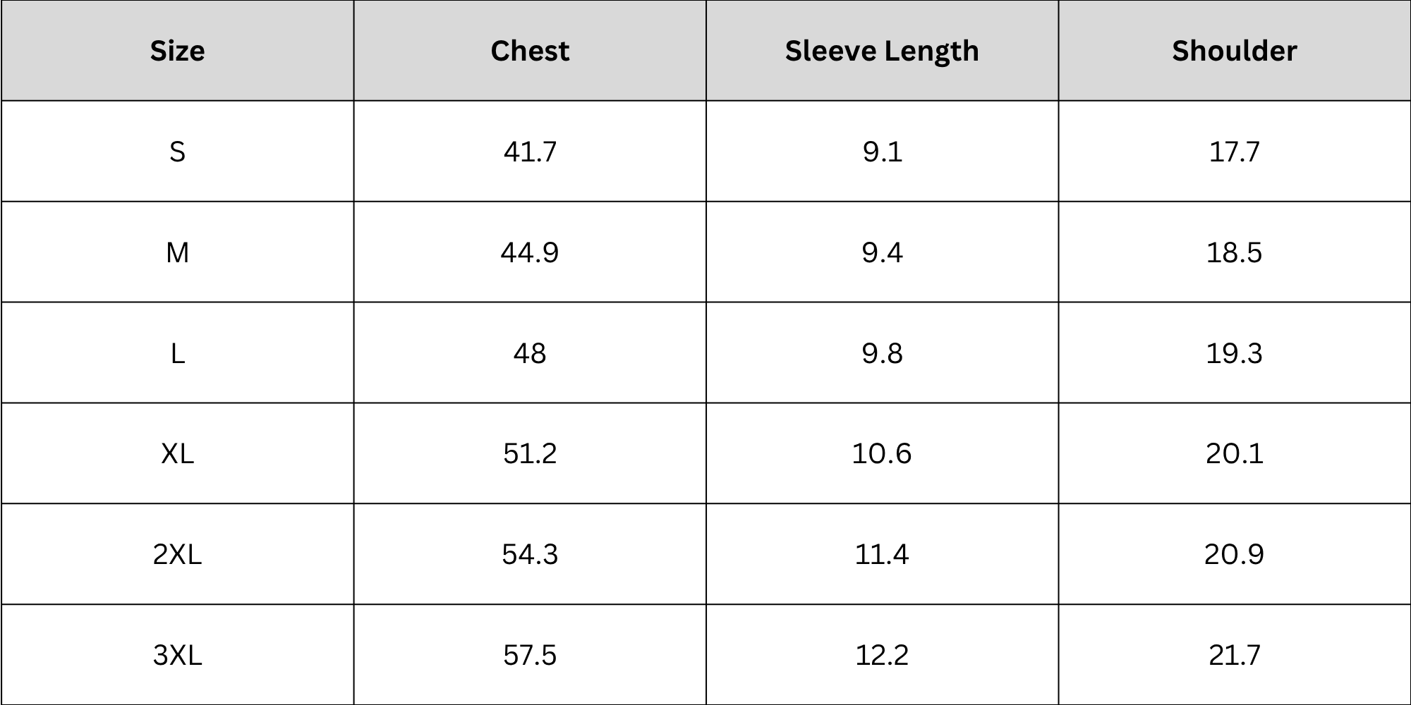 Size Chart