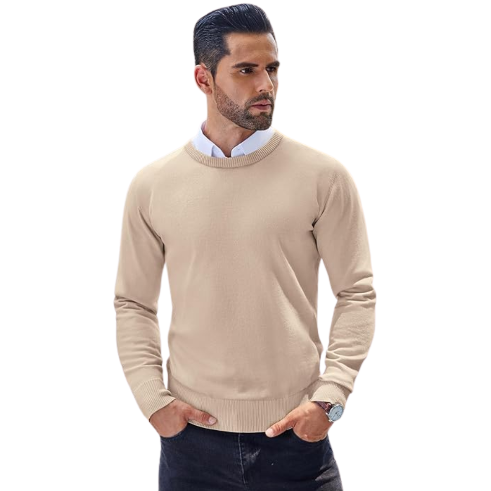Men’s Slim Fit Crew Neck Knitted Sweater Lightweight Pullover