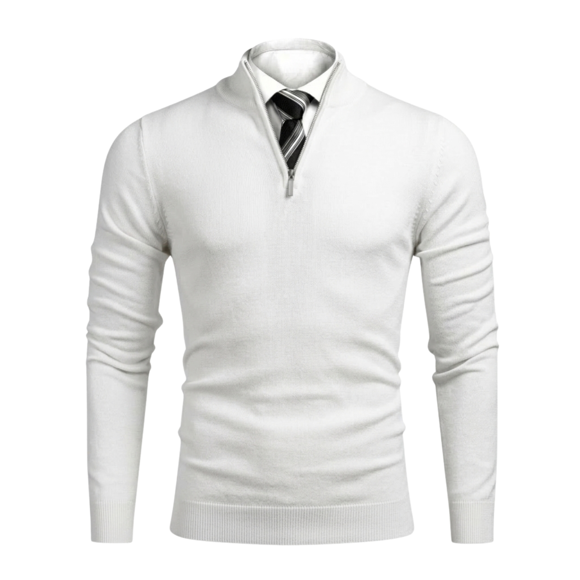 Slim Fit Quarter Zip Knit Pullover