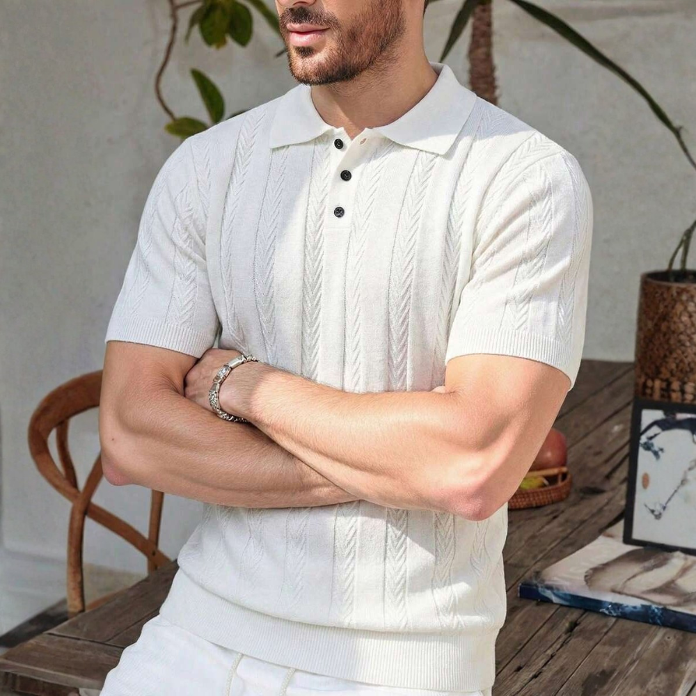 Mens Summer Casual Short Sleeve Knit