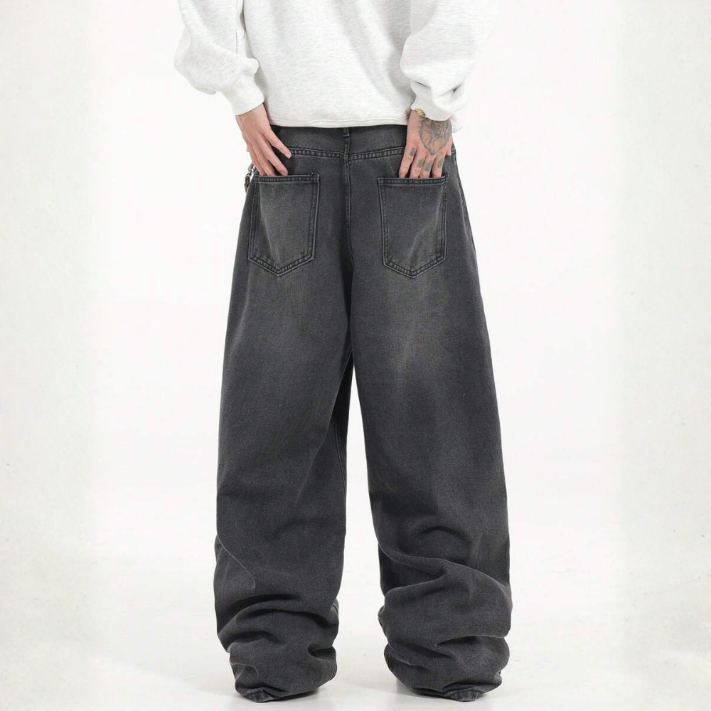 Loose Washed Denim Casual Baggy Wide Jeans