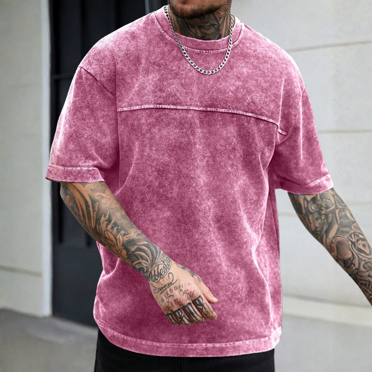 Casual Washed Short Sleeve T Shirt For Men