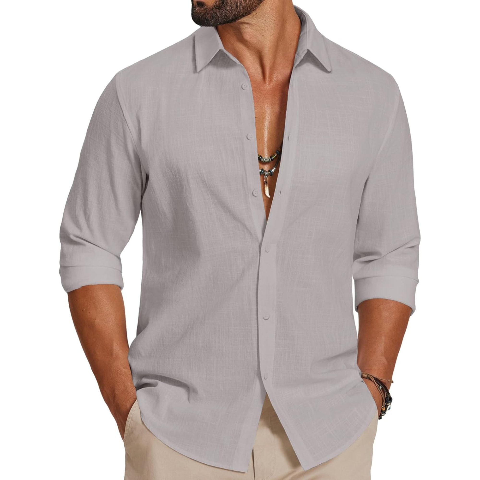 Long Sleeve Casual Linen Cotton Shirt