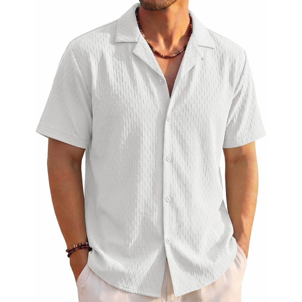 Lightweight Textured Beach Shirt For Summer