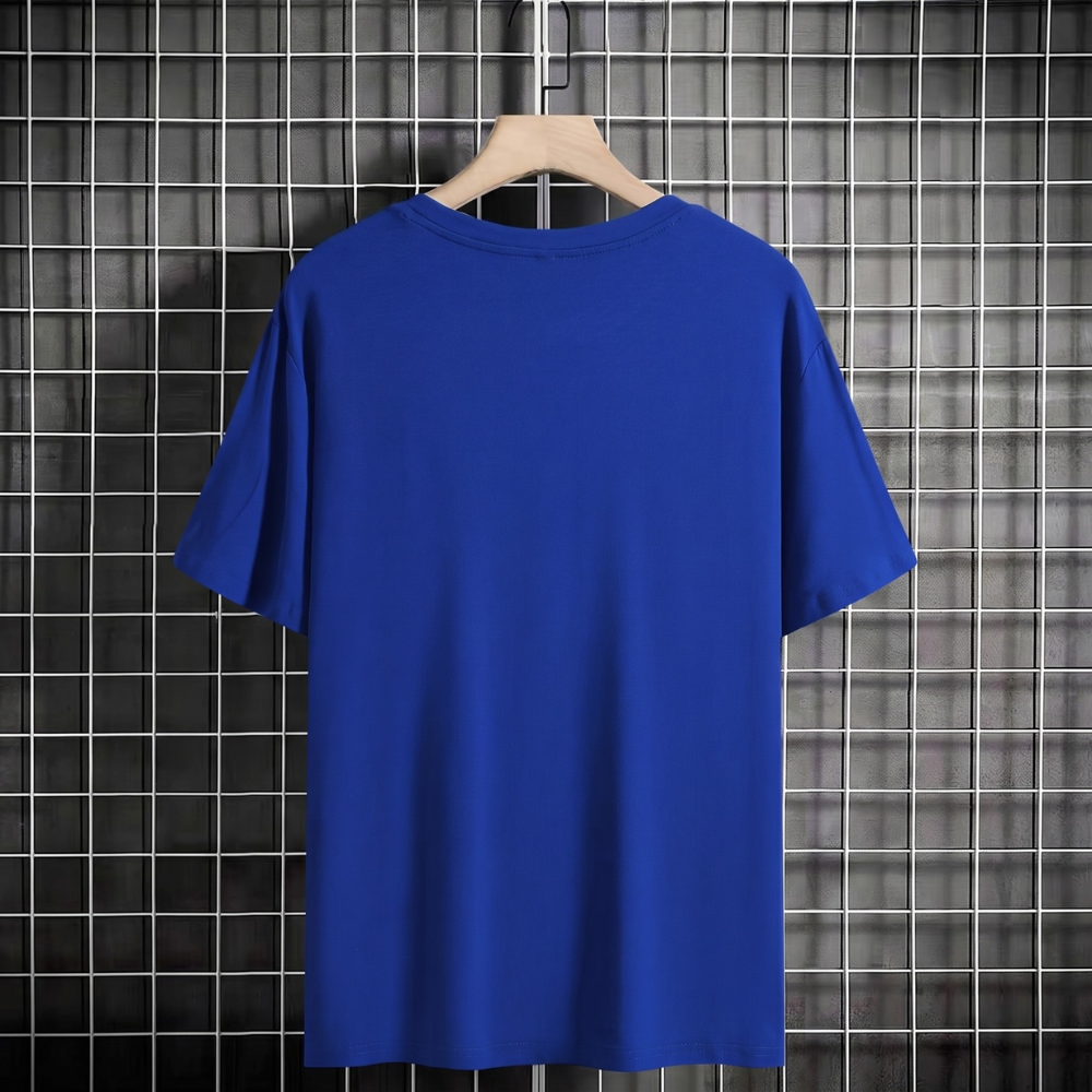 Solid Round Short Sleeve T Shirt For Men