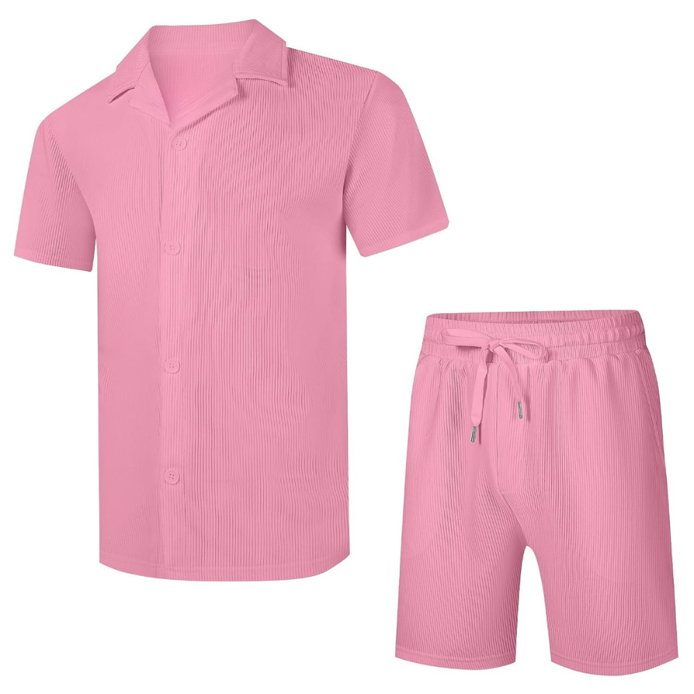 Casual Summer Beach Shorts and Shirt Set Men