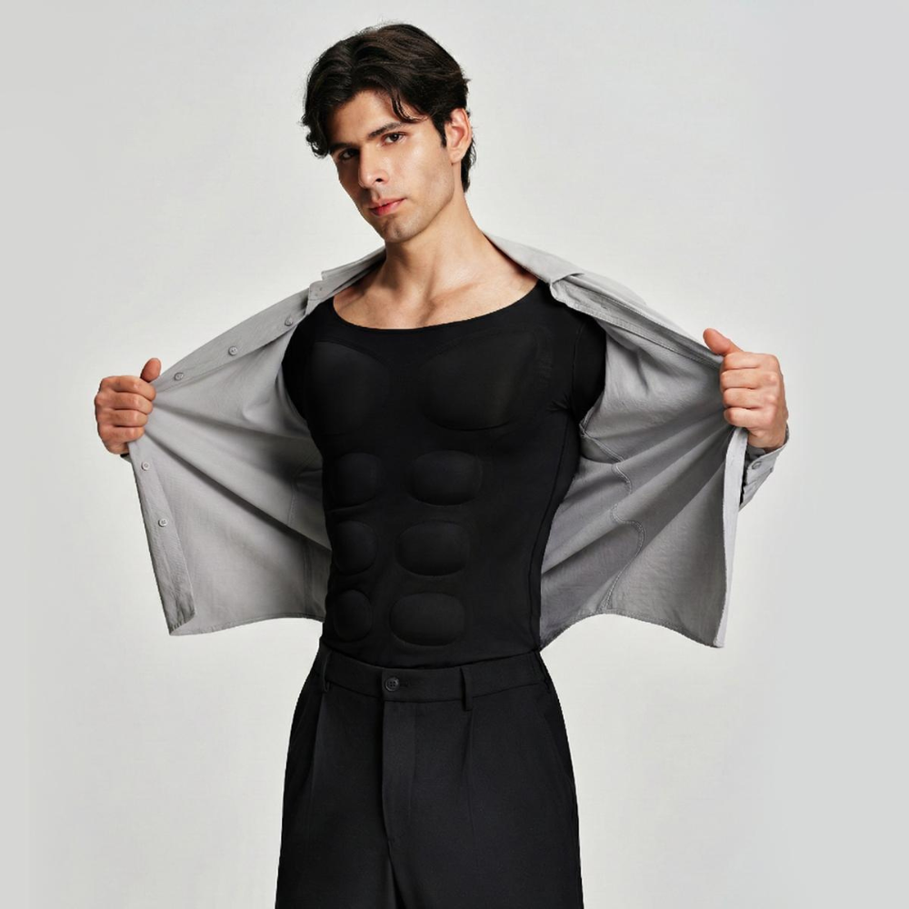 Invisible Seamless Muscle Enhancing T Shirt With Removable Pads