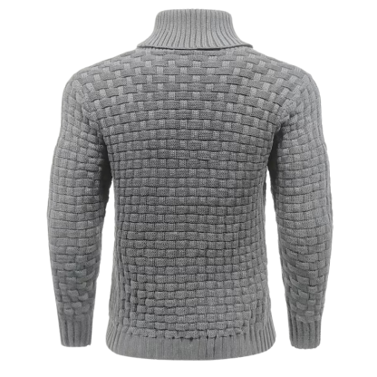 Casual Waffle Knit Lapel Button Sweater For Men